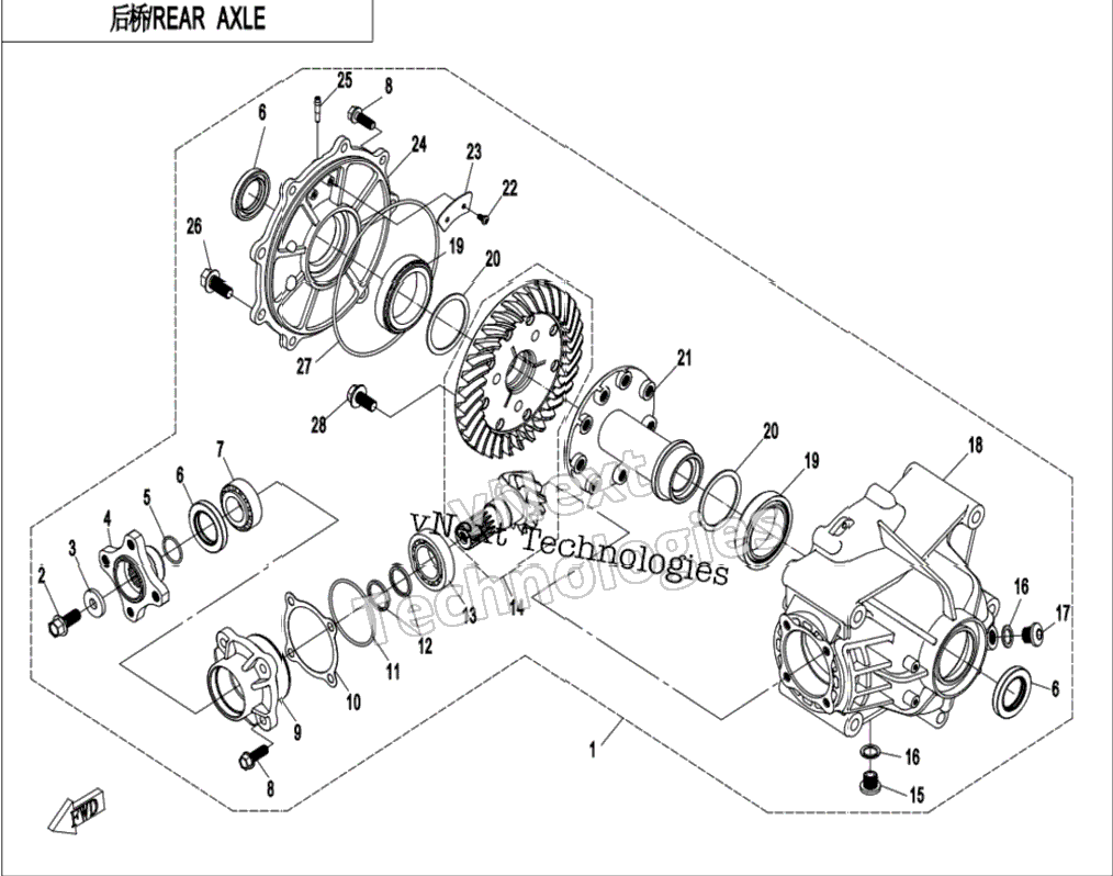 Rear Axle(No Differential)