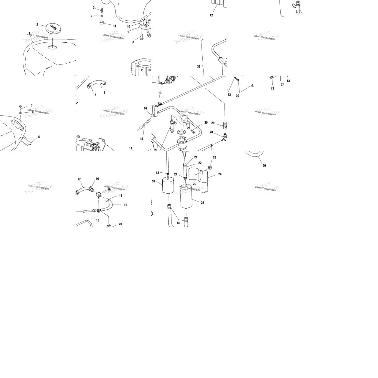 Fuel System, Fuel Tank, Pump, Rails & Throttle Body V00cs15le