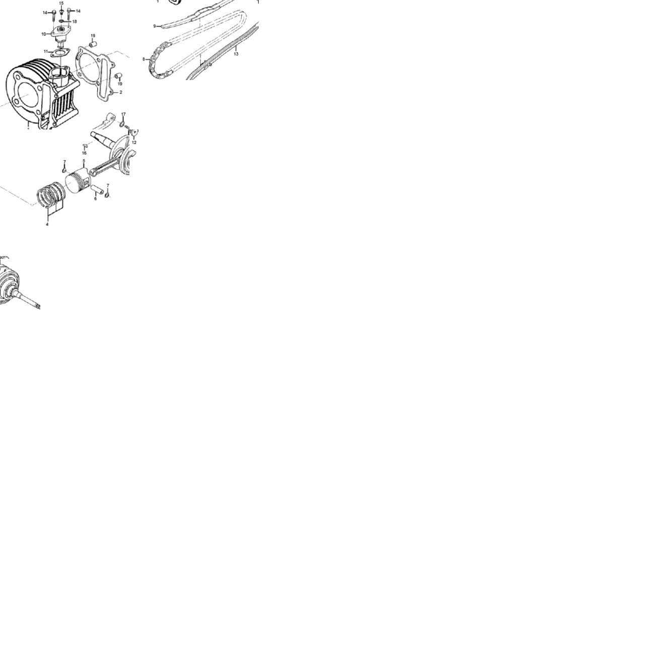 E03 Cylinder Piston Crankshaft