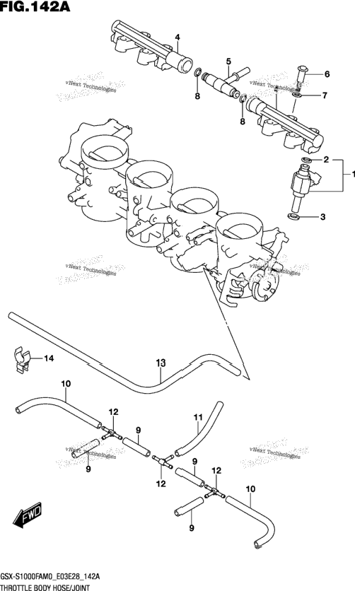 Throttle Body Hose/Joint (E03,E28)