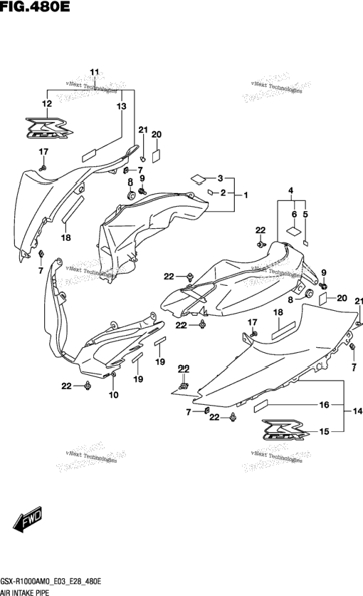Air Intake Pipe (Gsx-R1000ra)(See Note 1) 480E
