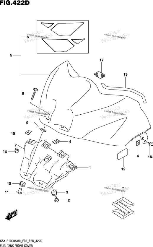 Fuel Tank Front Cover (Gsx-R1000ra)