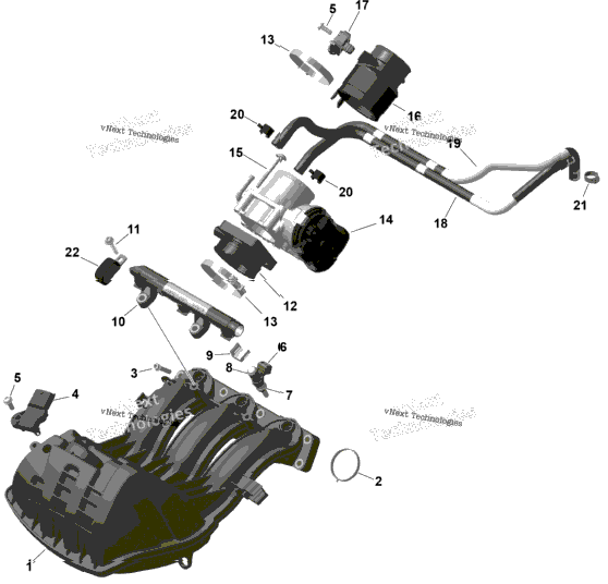Rotax - Air Intake Manifold And Throttle Body