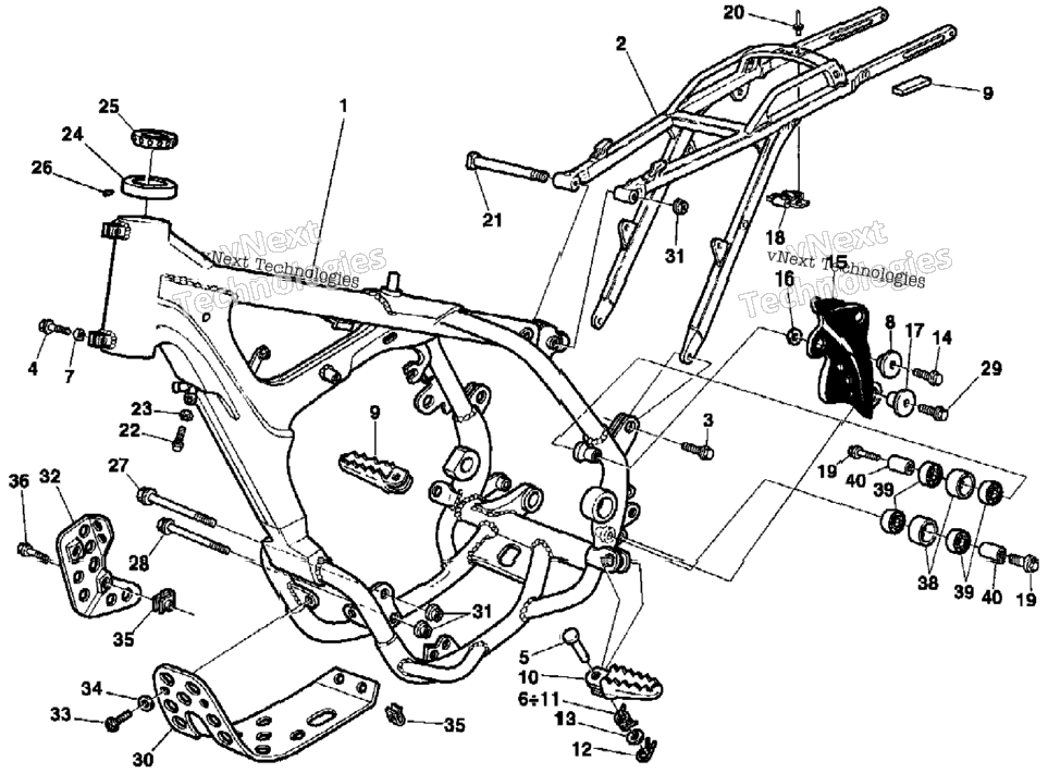Frame, Foot Rests