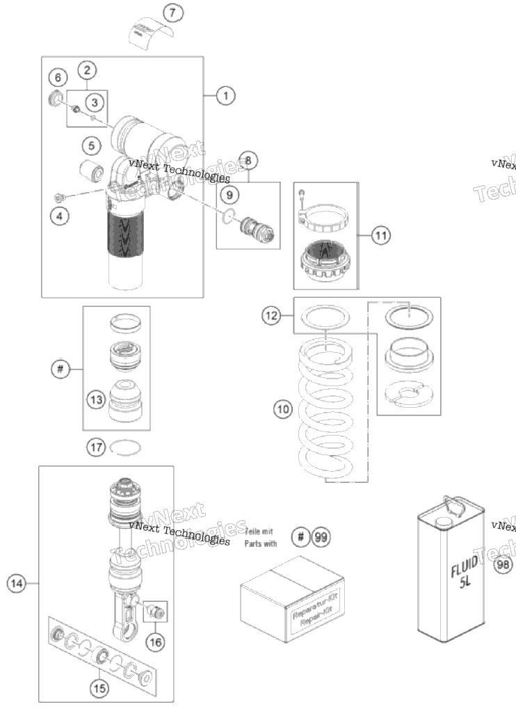Shock Absorber Disassembled