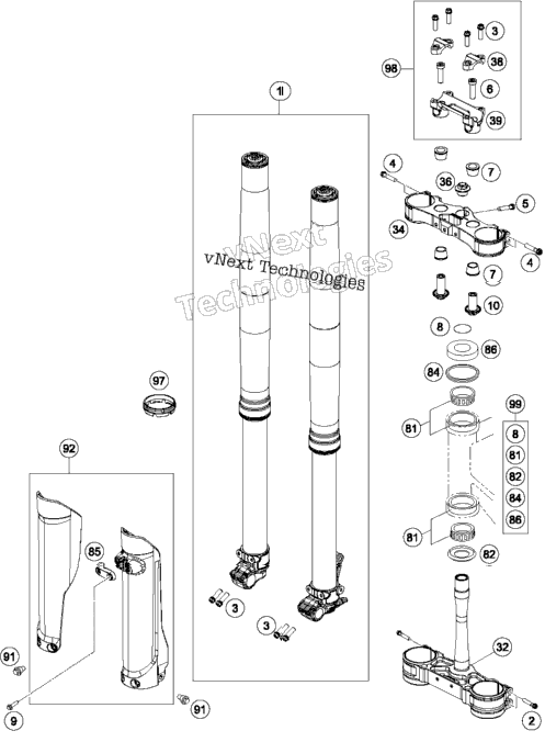 Front Fork, Triple Clamp