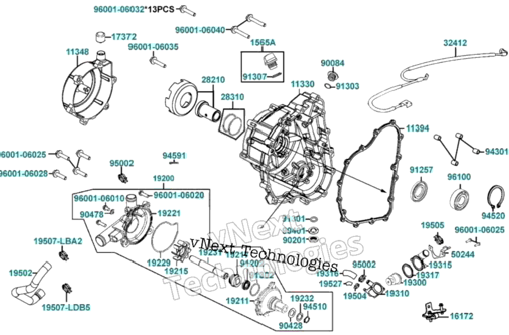 Right Crankcase Cover Water Pump