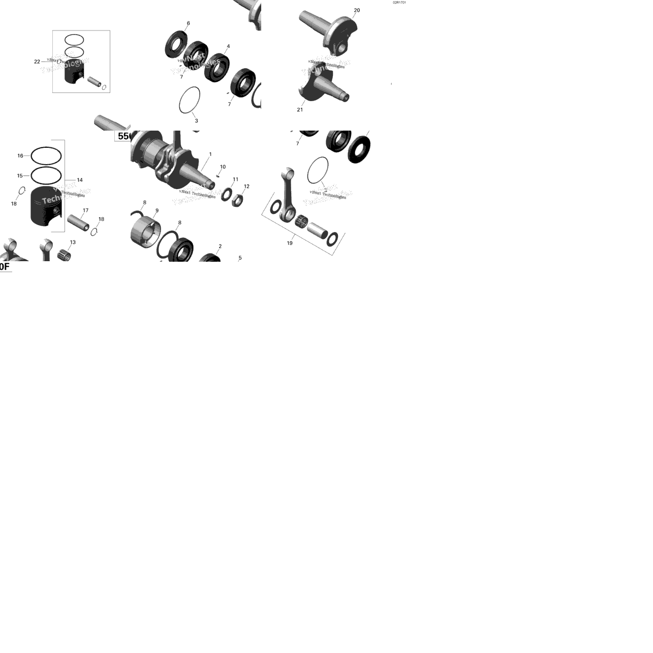 Engine - Crankshaft And Pistons - 550F