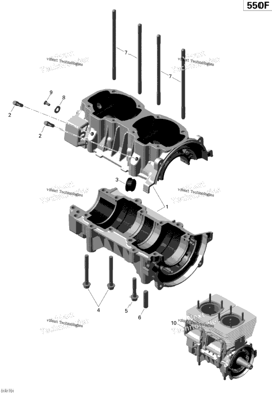 Engine - Crankcase - 550F