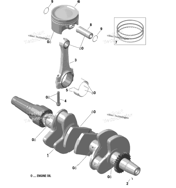 Engine - Crankshaft And Pistons