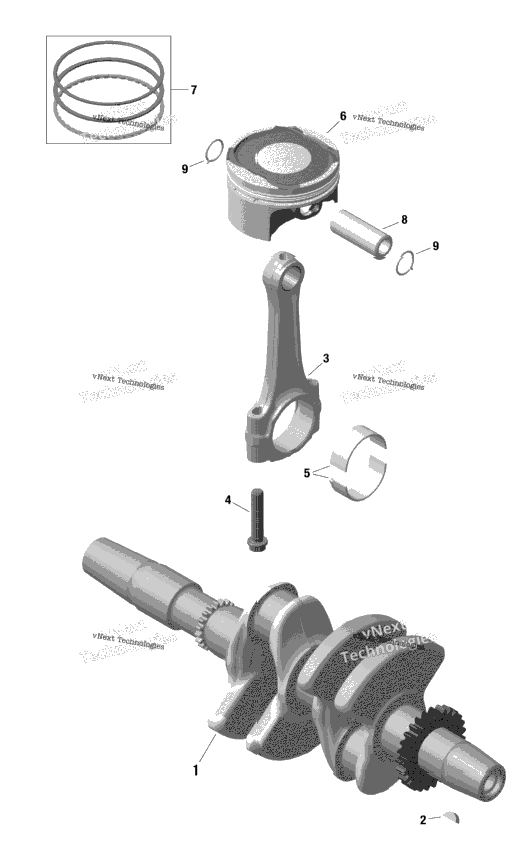 Engine - Crankshaft And Pistons
