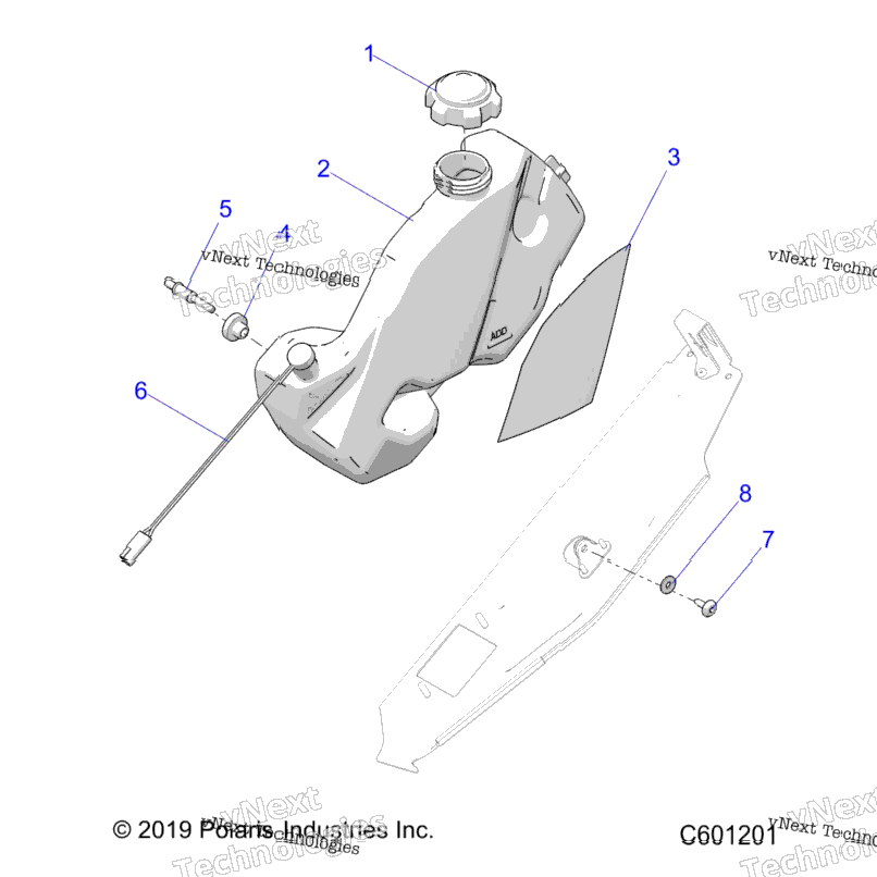 Engine, Oil Bottle Asm. All Options
