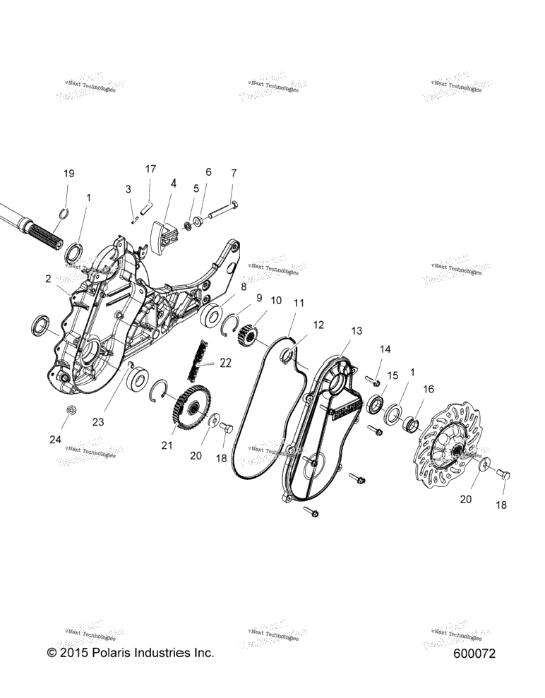 Drive Train, Chaincase S20efm8ps 3 Inch Track Option