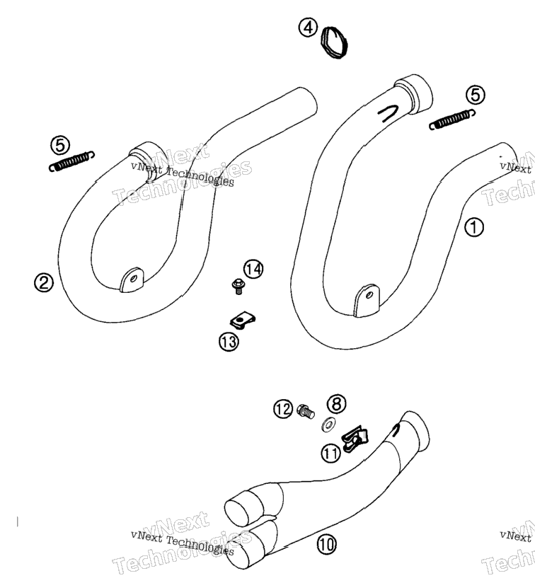 Exahust Pipe, Interm. Tube