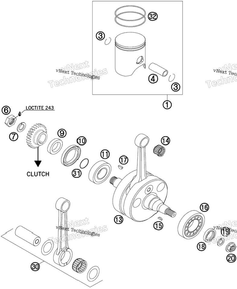 Crankshaft, Piston