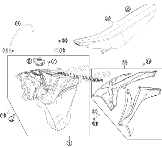 Tank, Seat, Cover