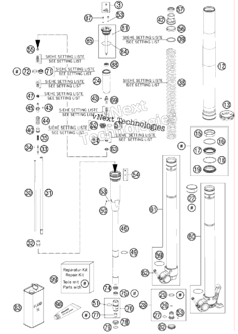 Front Fork, Disassembled