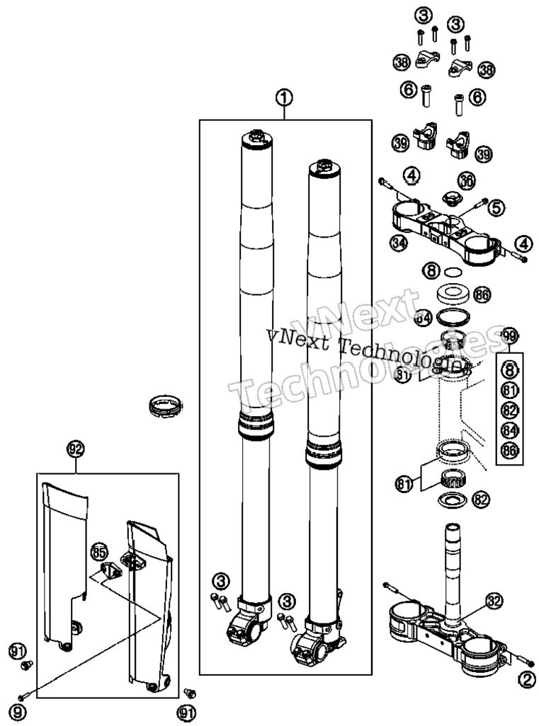 Front Fork, Triple Clamp