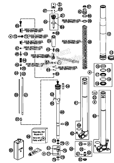 Front Fork, Disassembled