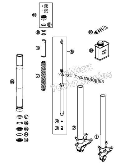 Front Fork, Disassembled