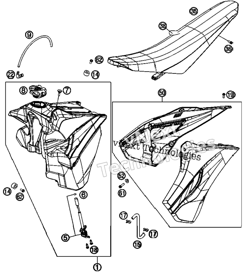 Tank, Seat, Cover