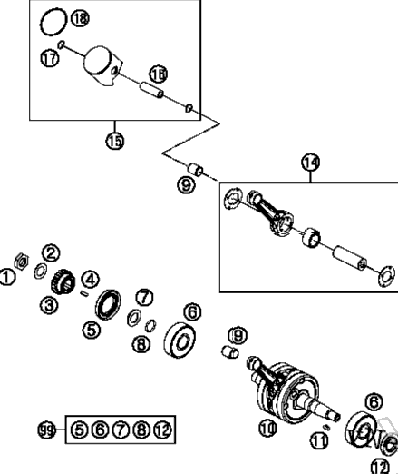 Crankshaft, Piston