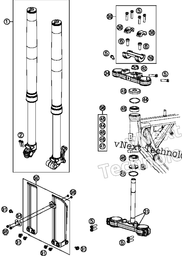 Front Fork, Triple Clamp