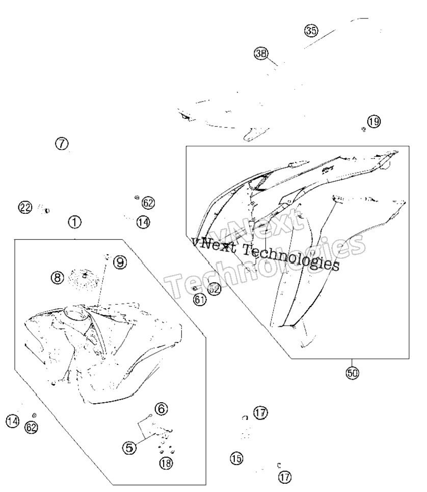 Tank, Seat, Cover