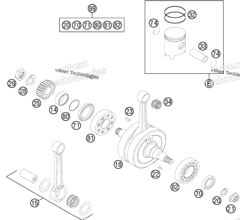 Crankshaft, Piston