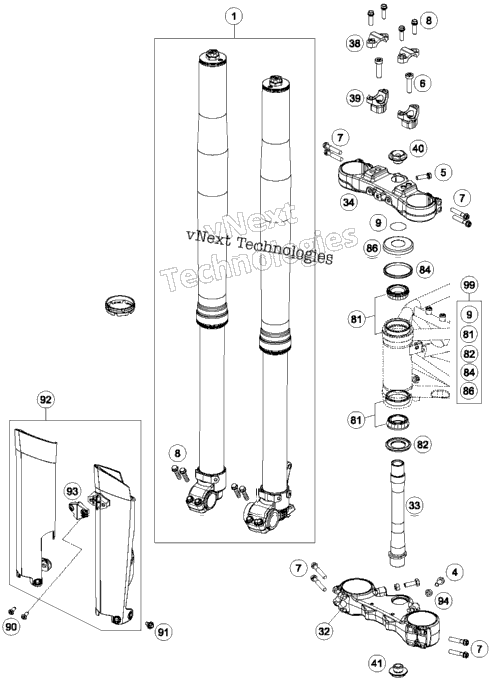 Front Fork, Triple Clamp