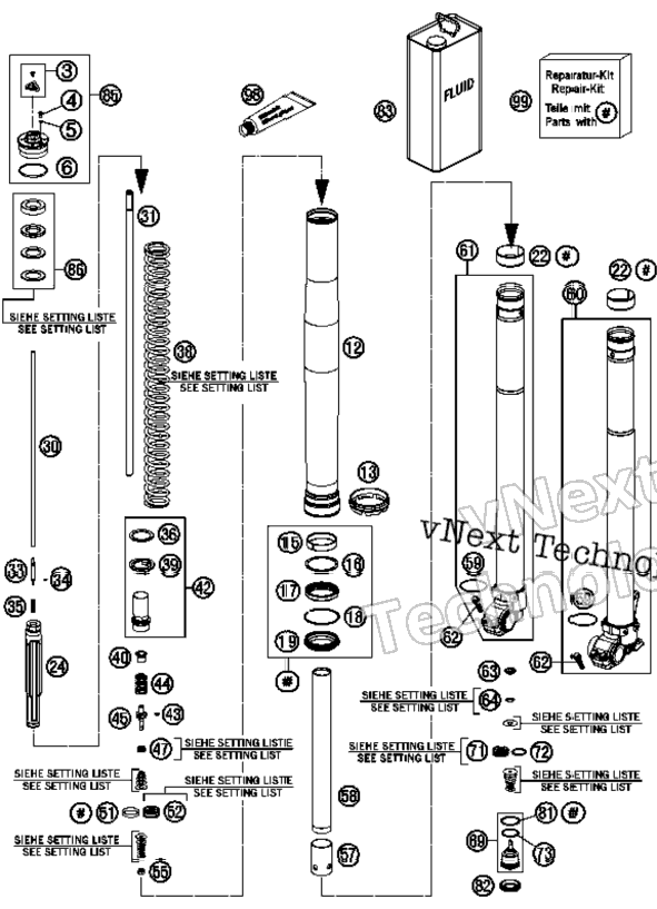 Front Fork, Disassembled
