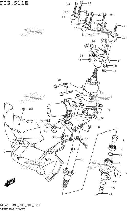 Steering Shaft (Lt-A500xpzm3 P28)
