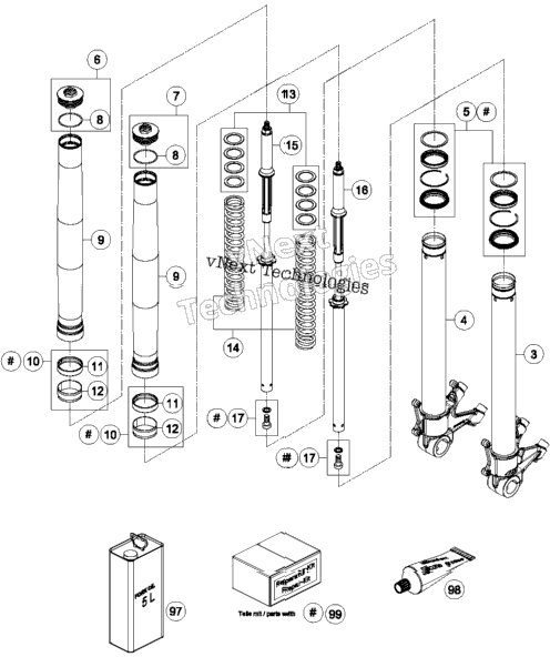 Front Fork Disassembled