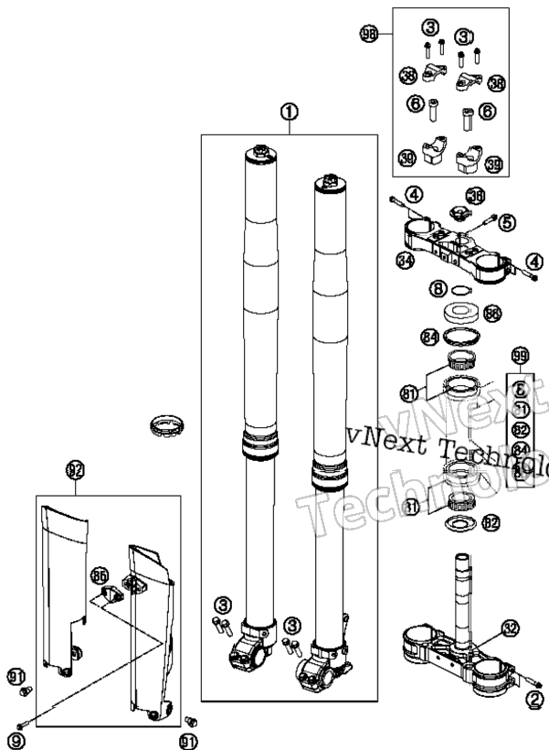 Front Fork, Triple Clamp