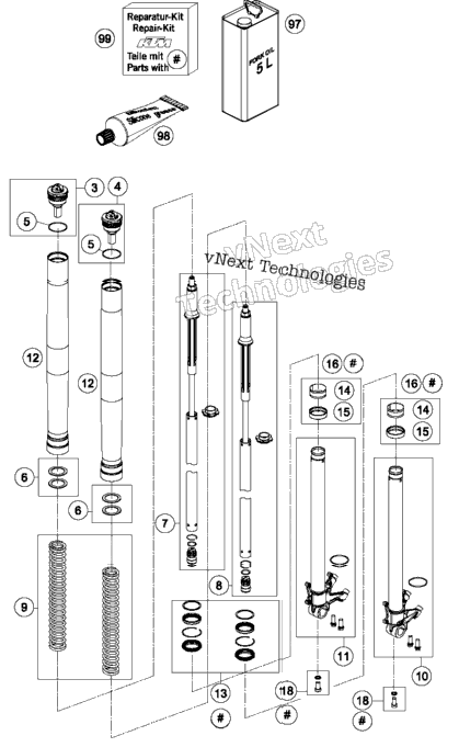 Front Fork Disassembled