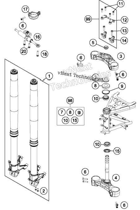 Front Fork, Triple Clamp