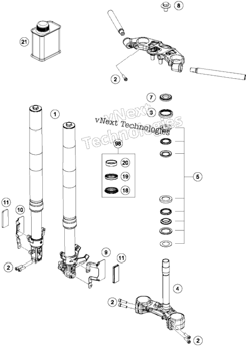 Front Fork, Triple Clamp