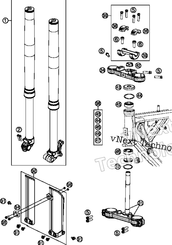Front Fork, Triple Clamp