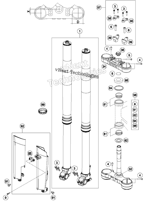 Front Fork, Triple Clamp