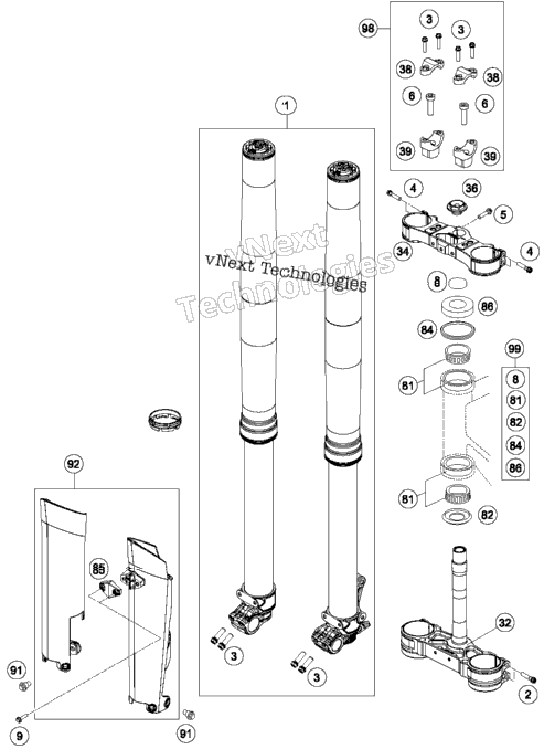 Front Fork, Triple Clamp