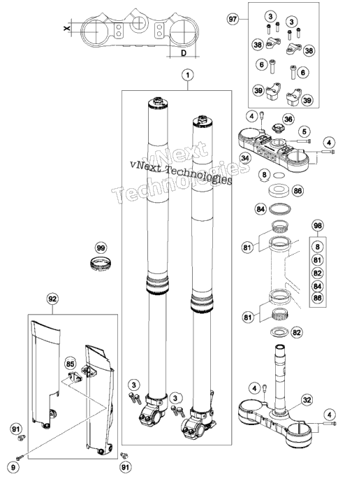 Front Fork, Triple Clamp