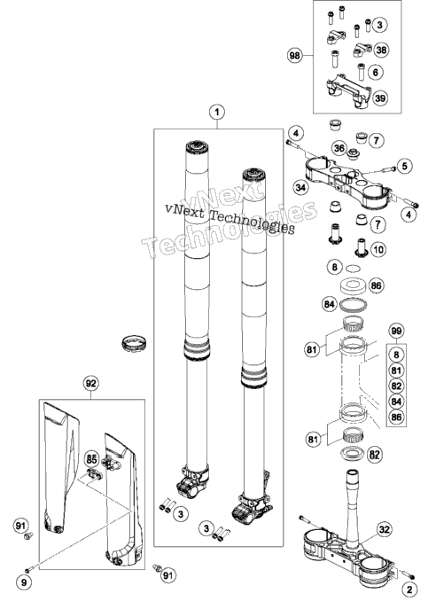 Front Fork, Triple Clamp