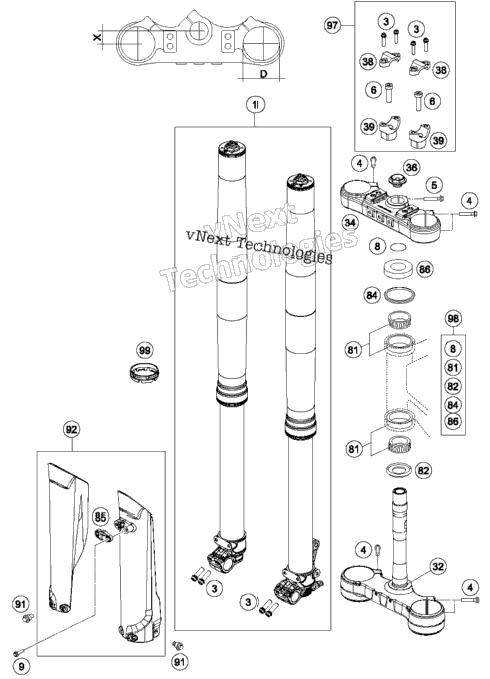 Front Fork, Triple Clamp