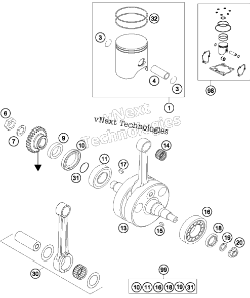 Crankshaft, Piston