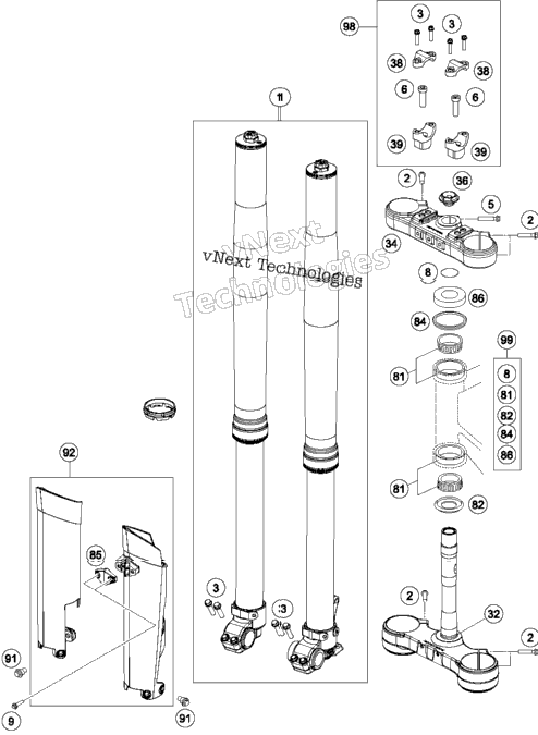 Front Fork, Triple Clamp