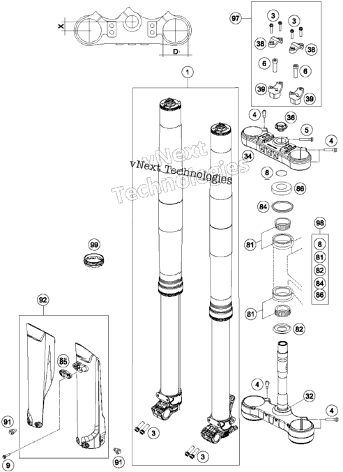 Front Fork, Triple Clamp