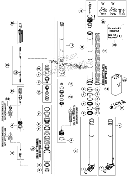 Front Fork Disassembled