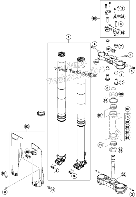 Front Fork, Triple Clamp