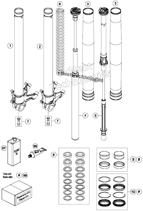 Front Fork Disassembled