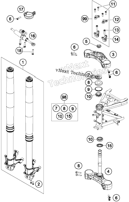 Front Fork, Triple Clamp